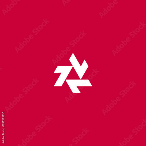 Angular Three Arrow Rotation logo icon flat vector design