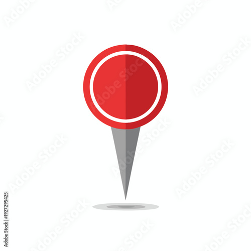 Red Location Pin Icon for Map or Navigation Applications