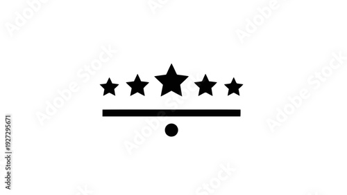 Vector illustration of rating symbol with five stars and a line on on a transparent background