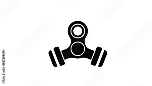 Vector illustration of black fidget spinner icon on on a transparent background