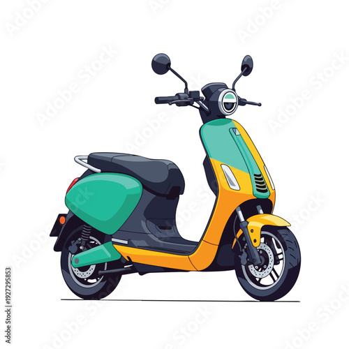 Colorful Modern Electric Scooter in Bright Urban Style