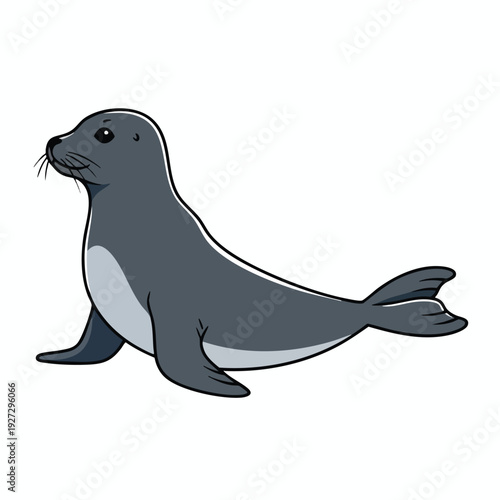 Cute Cartoon Seal Character for Marine Life or Aquatic Theme Projects