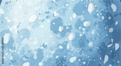Abstract light blue snowy texture background with scattered white speckles and soft gradients for winter holiday patterns and prints