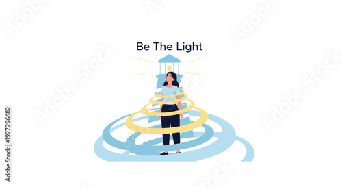 Inspirational woman with glowing light vector