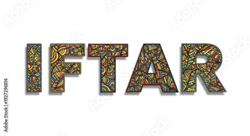 Celebrating Iftar with Traditional Food and Cultural Patterns in a Vibrant Setting