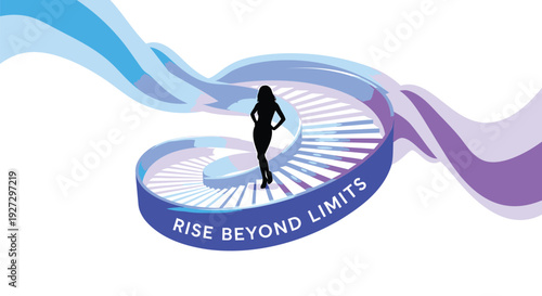Motivation inspirational quote logo, Rise Beyond Limits