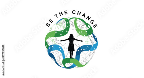 Be The Change eco friendly globe icon