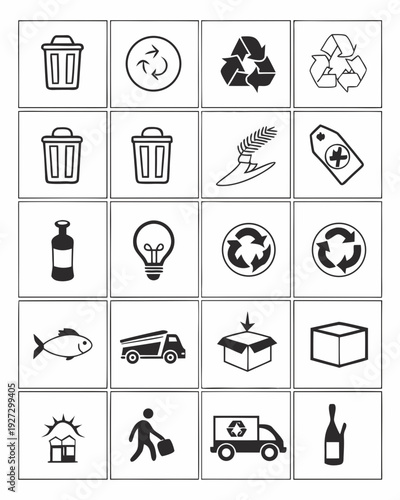 A collection of 20 icons related to eco friendly and daily life Vector