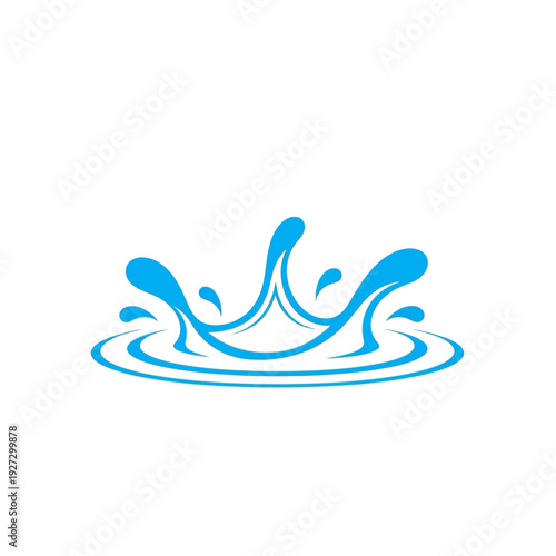 Water splash illustration with ripples and droplets