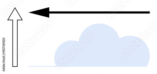 Airflow concept. ation of wind movement with arrows and cloud highlighting meteorological phenomena. Airflow weather systems and atmospheric dynamics. Suitable for education, climate studies, weather