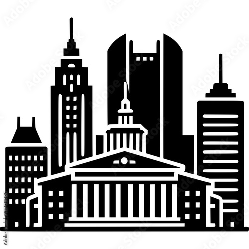 Columbus Skyline Icon Vector