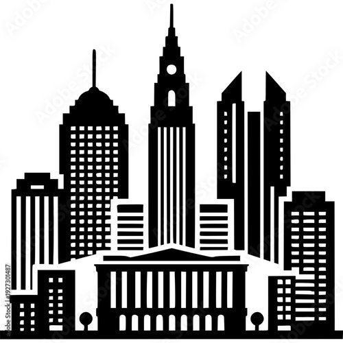Columbus Skyline Icon Vector