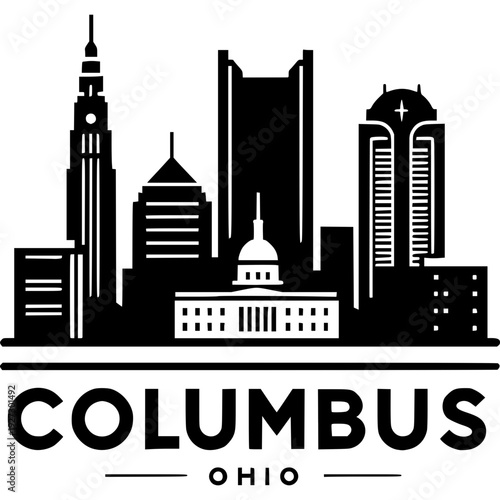 Columbus Skyline Icon Vector