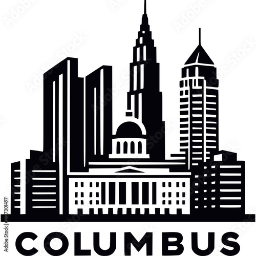 Columbus Skyline Icon Vector
