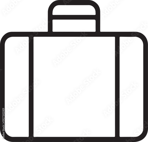 Black and white luggage case minimalist illustration travel baggage silhouette