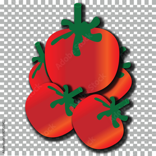 Fresh Red Tomatoes Isolated on Transparent Background