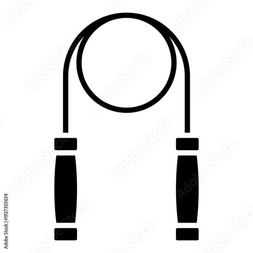 Skipping rope glyph solid icon
