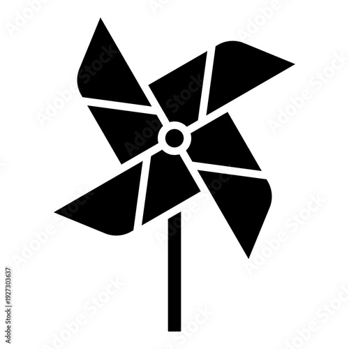 Pinwheel, windmill toy glyph solid icon