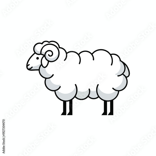Wallpaper Mural Cute Cartoon Sheep Illustration for Farm or Nature Themes Torontodigital.ca