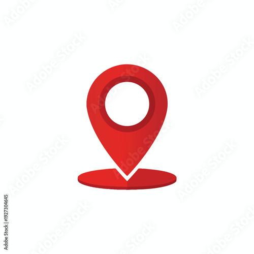 Red Location Pin Icon for Maps and Navigation Apps