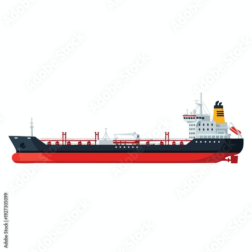 Modern Cargo Ship Sailing on Open Water for Maritime Transport and Logistics