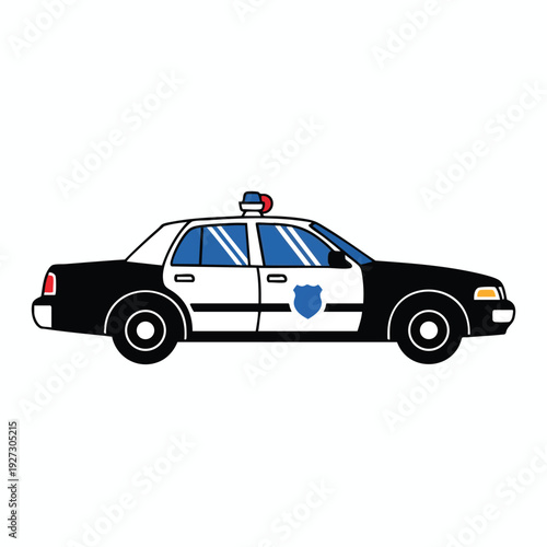 Stylish Modern Police Car in a City Environment