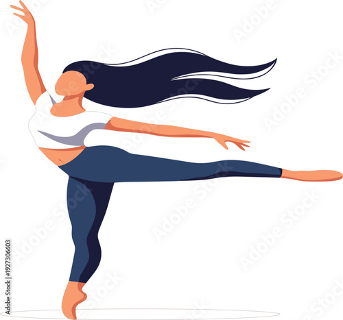 Elegant Faceless Woman Ballerina Dancing with Graceful Pose for Ballet Class Performance Wellness Yoga Artistic Movement and Modern Minimalist Lifestyle Design