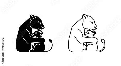 Celebrate mother's day with heartwarming cat illustration Vector