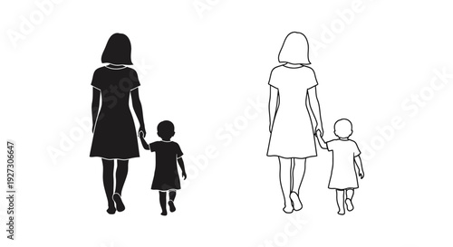 Mother's day: family love and bonding with kids Vector