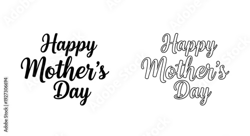 Happy mother's day greeting card design with elegant typography Vector