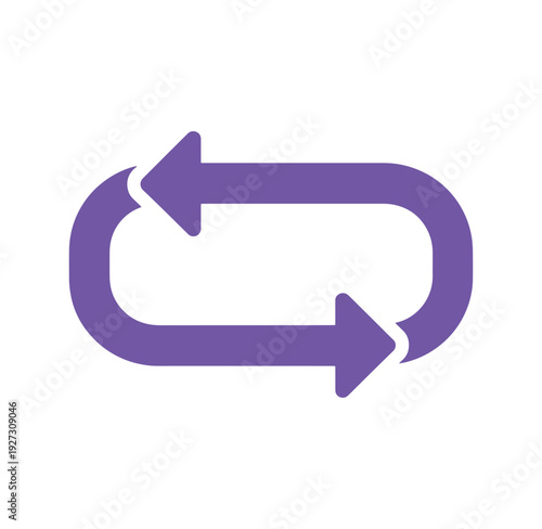 Purple circular arrows icon for exchange and transfer concepts