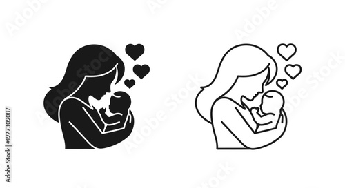 Mother's day love and care: heartwarming embraces Vector