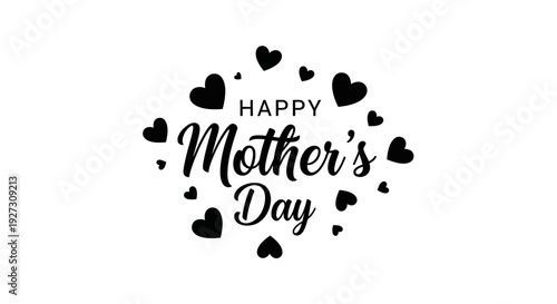 Happy mother's day with heart design, celebrate mom with love and appreciation Vector