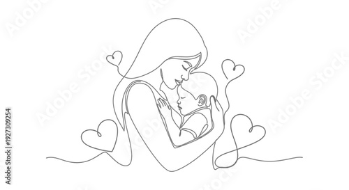 Mother's day love and care illustration Vector