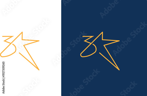 yellowstarand3numberlogoonwhiteandbluebackgrounds