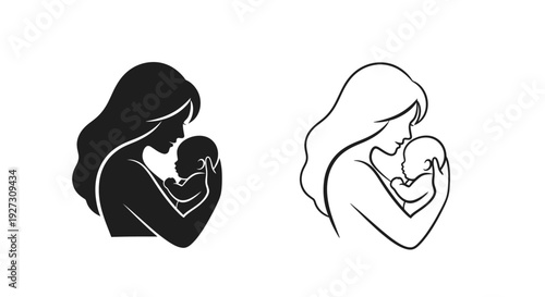 Mother's day celebration: heartwarming embraces and tender moments Vector