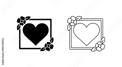 Mother's day heart design with floral elements for greeting card Vector