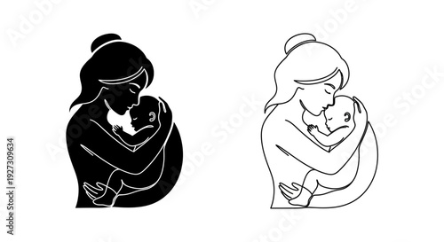 Mother's day love and care, celebrating the bond between mother and child Vector