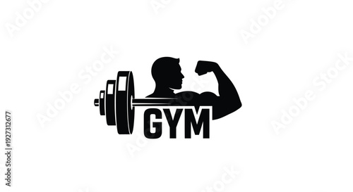 Strongman lifting weights with a prominent black silhouette