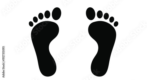 Two black footprints against a white background a striking silhouette