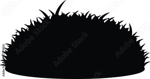 silhouette lawn grass patch isolated on a white background element vector design