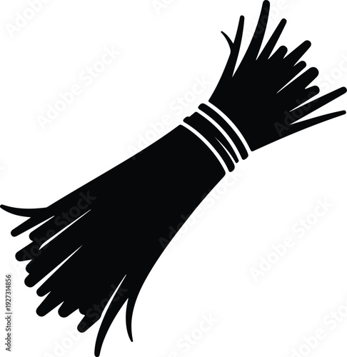 silhouette of a bundle of hay or harvested wheat stalks vector design