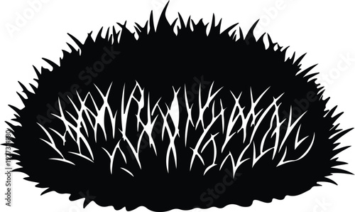 silhouette of a garden shrub bush isolated on white background vector design