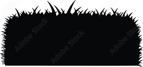 silhouette of garden grass bush patch for landscaping and nature vector design