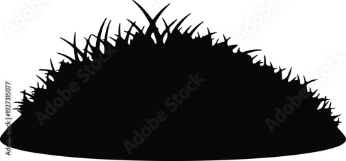 silhouette of green garden grass patch for outdoor landscaping vector design
