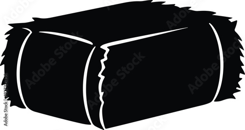 silhouette rectangular hay bale stack for agricultural farming industry vector design