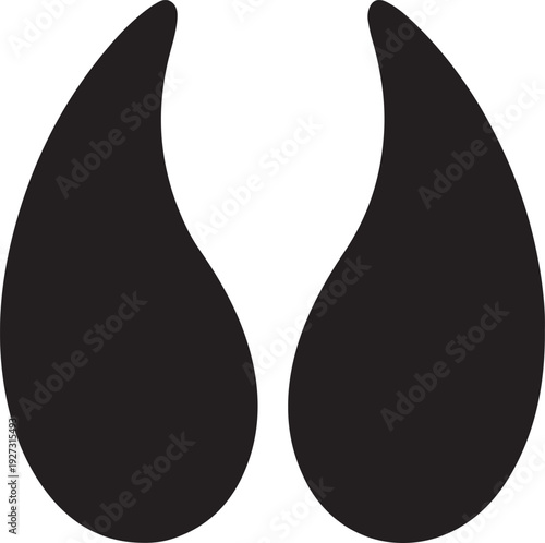 Modern black teardrop shapes on white background