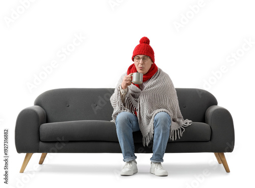 Frozen man with plaid and c...