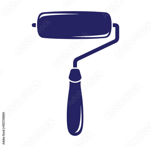 Paint roller with handle for painting walls and surfaces