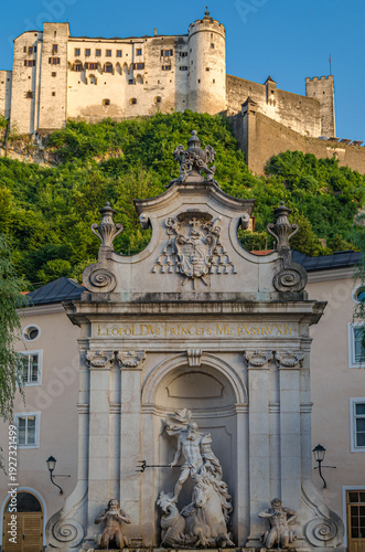 Hohensalzburg Fortress above Salzburg old town, Austria